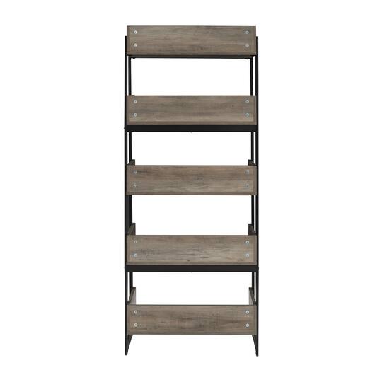 Walker Edison 64" Graywash 5-Shelf Bookshelf